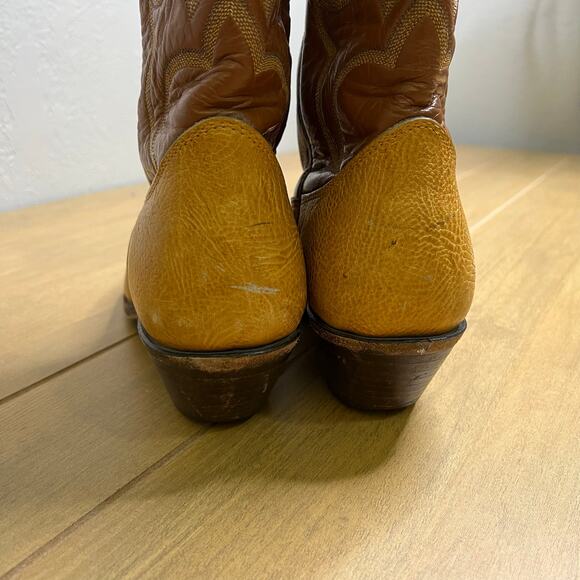 Nocona USA Cowboy‎ Boots Mens 11 C Brown Tan Western Leather Vintage main image 4